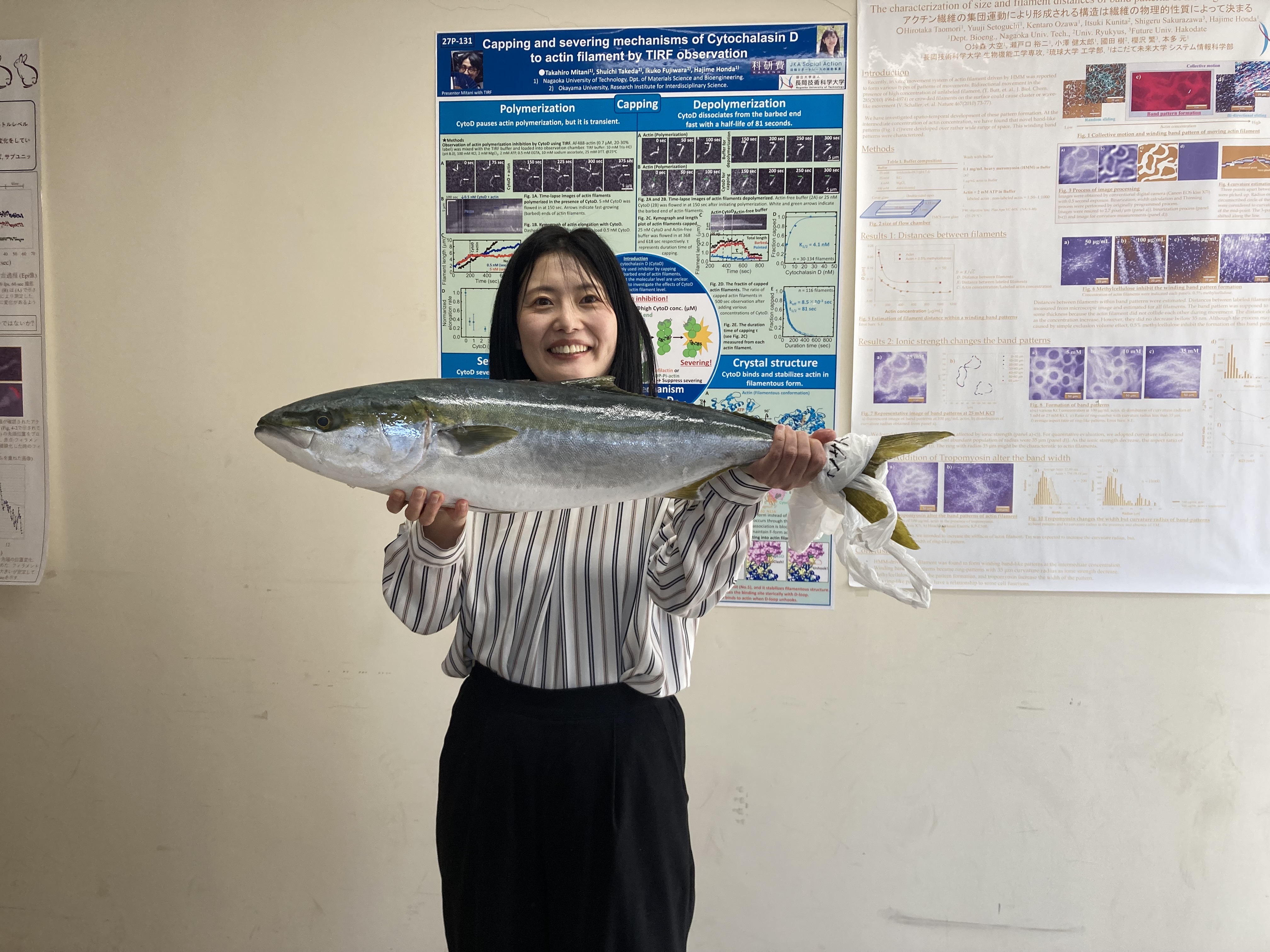 D2の星田さんが釣ってきたワラサをさばいてみんなで食べました！